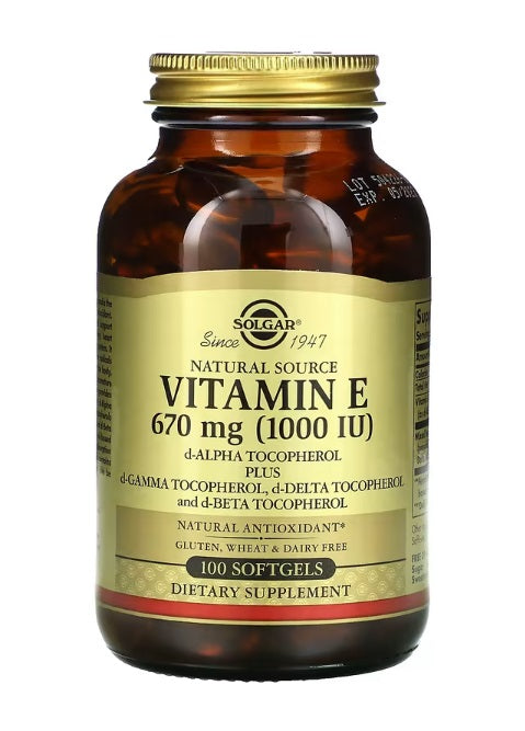 Natural Source Vitamin E 670 mg (1,000 IU) 100 Softgels