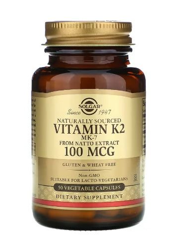 Naturally Sourced Vitamin K2 100 mcg 50 Vegetable Capsules