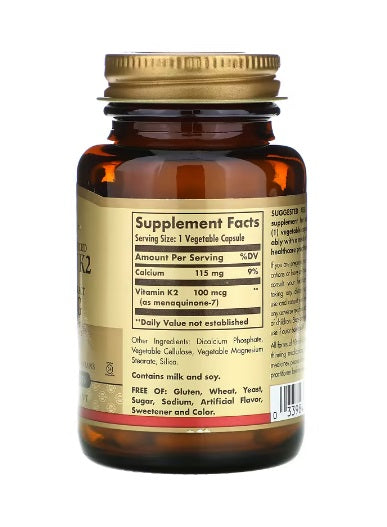 Naturally Sourced Vitamin K2 100 mcg 50 Vegetable Capsules