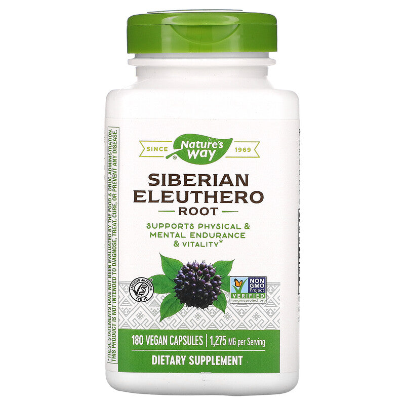Siberian Eleuthero, Root, 425 mg, 180 Vegan Capsules by Nature&