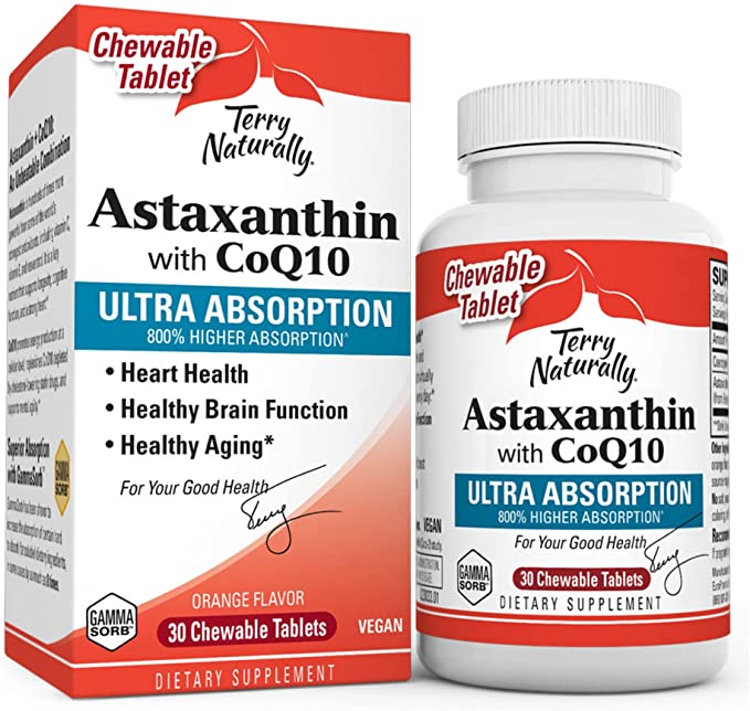 Terry Naturally Astaxanthin with CoQ10, 30 Chewable Tablets