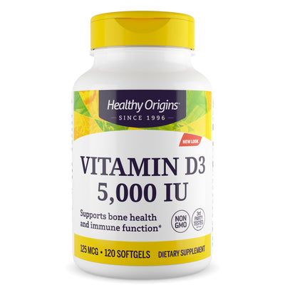Vitamin D3 5,000 IU 120 Softgels by Healthy Origins best price