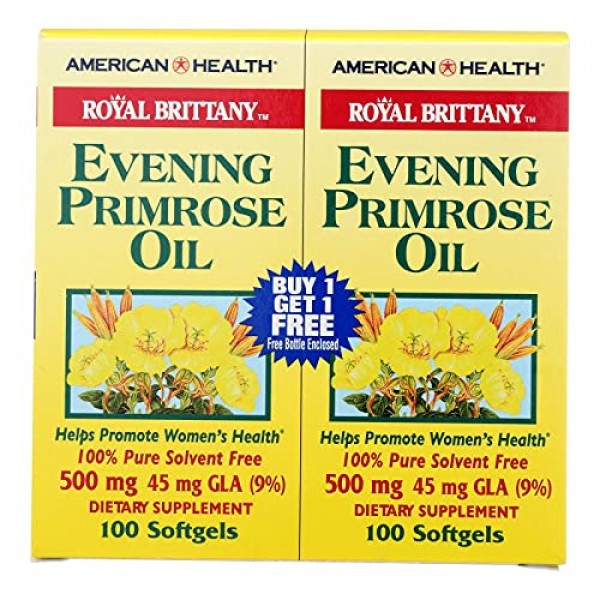 Royal Brittany Evening Primrose Oil 500 mg 100+100 Sgels by American Health