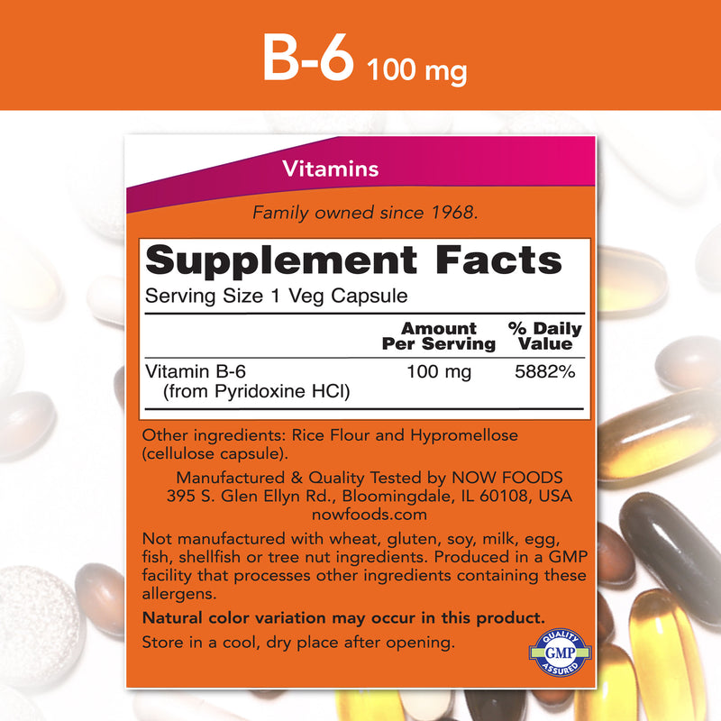B-6 100 mg 250 Capsules