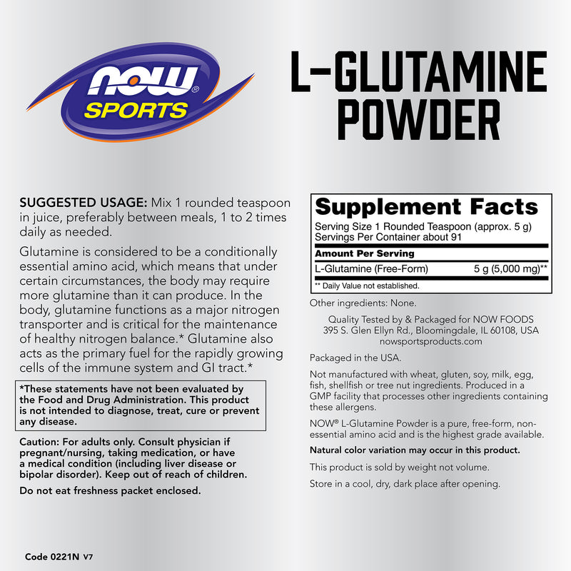 Now Sports, L-Glutamine Powder 1 lb (454 g)