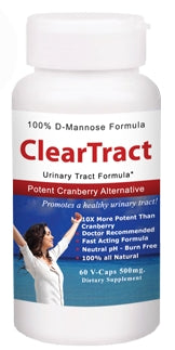 ClearTract D-Mannose Urinary Tract Formula 500 mg 60 V-Caps