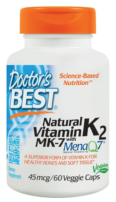 Natural Vitamin K2 MK-7 45 mcg 60 Veggie Caps