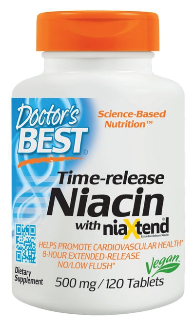 Time-Release Real Niacin 500 mg 120 Tablets