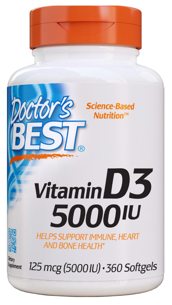 Vitamin D3 125 mcg (5000 IU) 360 Softgels