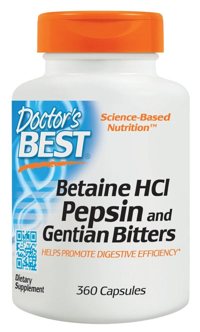 Betaine HCl Pepsin & Gentian Bitters 360 Capsules