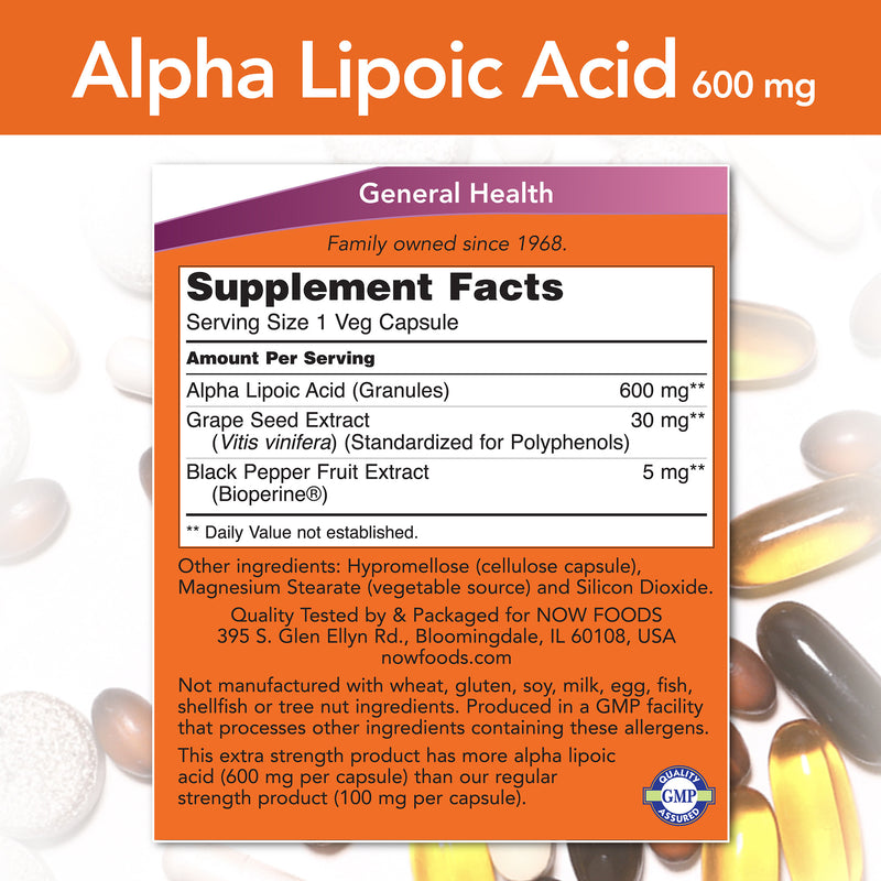 Alpha Lipoic Acid 600 mg 120 Veg Capsules
