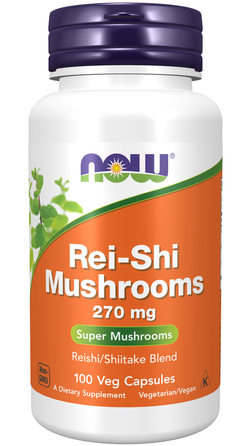 Rei-Shi Mushrooms 270 mg 100 Veg Capsules | By Now Foods - Best Price