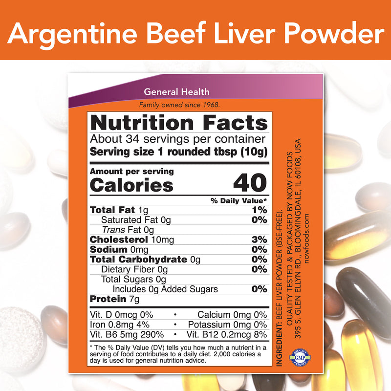 Liver Powder 12 oz (340 g) | By Now Foods - Best Price