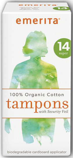 100% Organic Cotton Tampons Super 14 Tampons