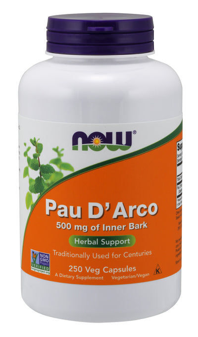 Pau D' Arco 500 mg 250 Capsules | By Now Foods - Best Price
