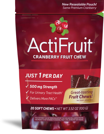 ActiFruit Cranberry Fruit Chew 20 Soft Chews