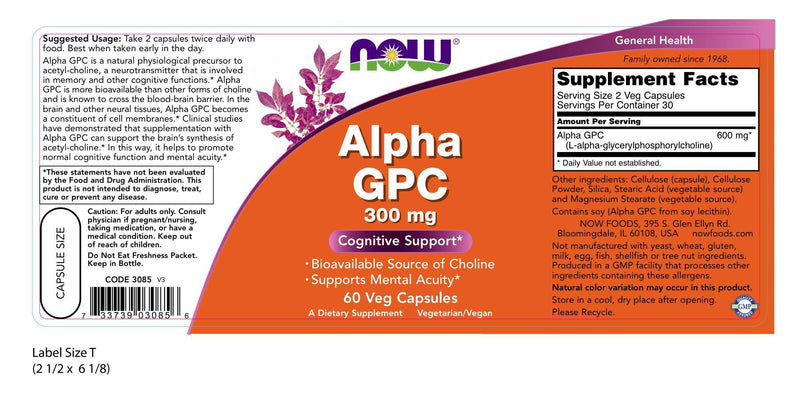 Alpha GPC 300 mg 60 Veg Capsules