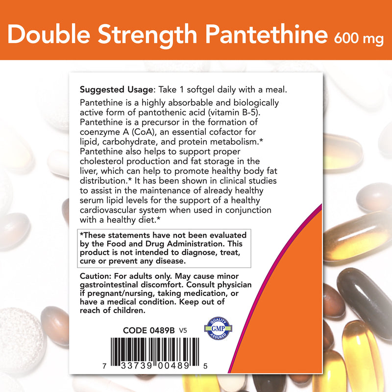Pantethine Double Strength 600 mg 60 Softgels