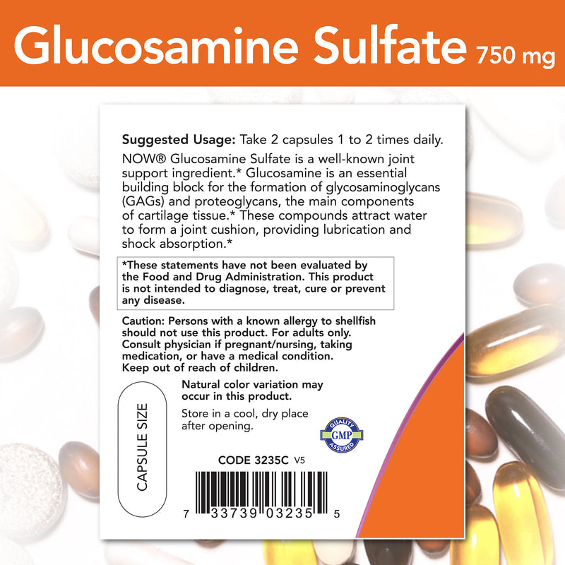 Glucosamine Sulfate 750 mg 120 Capsules | By Now Foods - Best Price