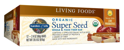 Organic Super Seed Whole Food Fiber Bar Apple Cinnamon 12 Bars