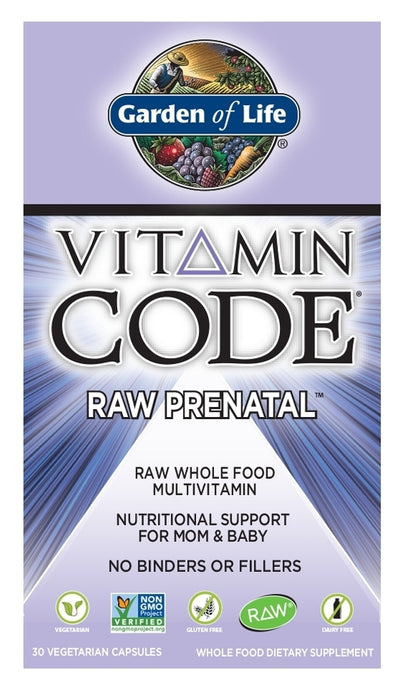 Vitamin Code Raw Prenatal 30 Vegetarian Capsules