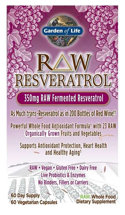 RAW Resveratrol 350 mg 60 Vegetarian Capsules