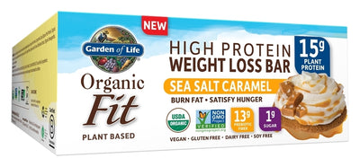 Organic Fit Plant Based High Protein Weight Loss Bar Sea Salt Caramel 12 Bars