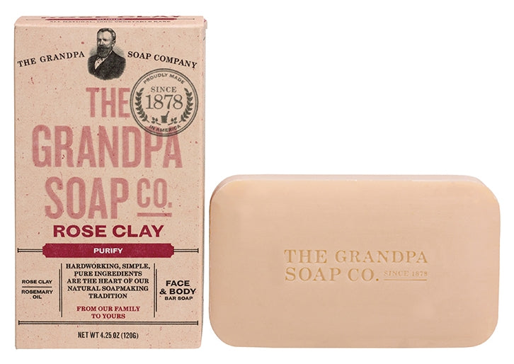 Rose Clay Purify Face & Body Bar Soap 4.25 oz (120 g)