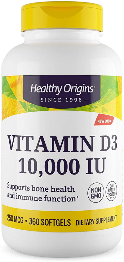Vitamin D3 10,000 IU 360 Softgels by Healthy Origins best price