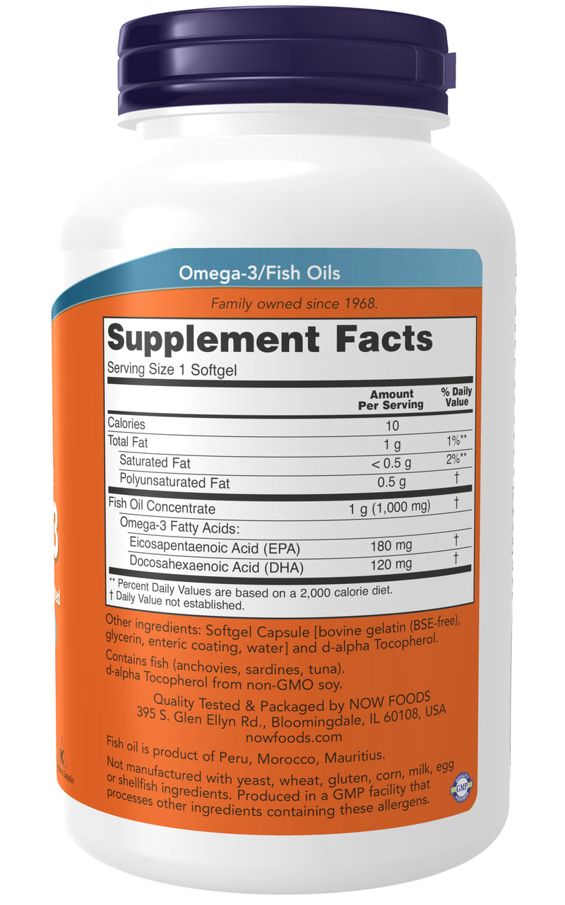 Omega-3 180 Softgels by NOW