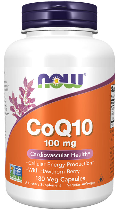 CoQ10 100 mg With Hawthorn Berry 180 Veg Capsules | By Now Foods - Best Price