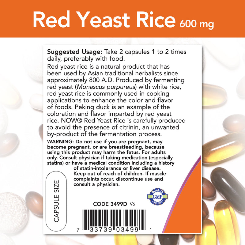 Red Yeast Rice 600 mg 240 Veg Capsules