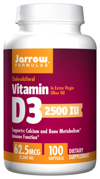 Vitamin D3 62.5 mcg (2500 IU) 100 Softgels