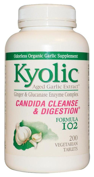 Formula 102 Aged Garlic Extract Candida Cleanse & Digestion 200 Vegetarian Tablets