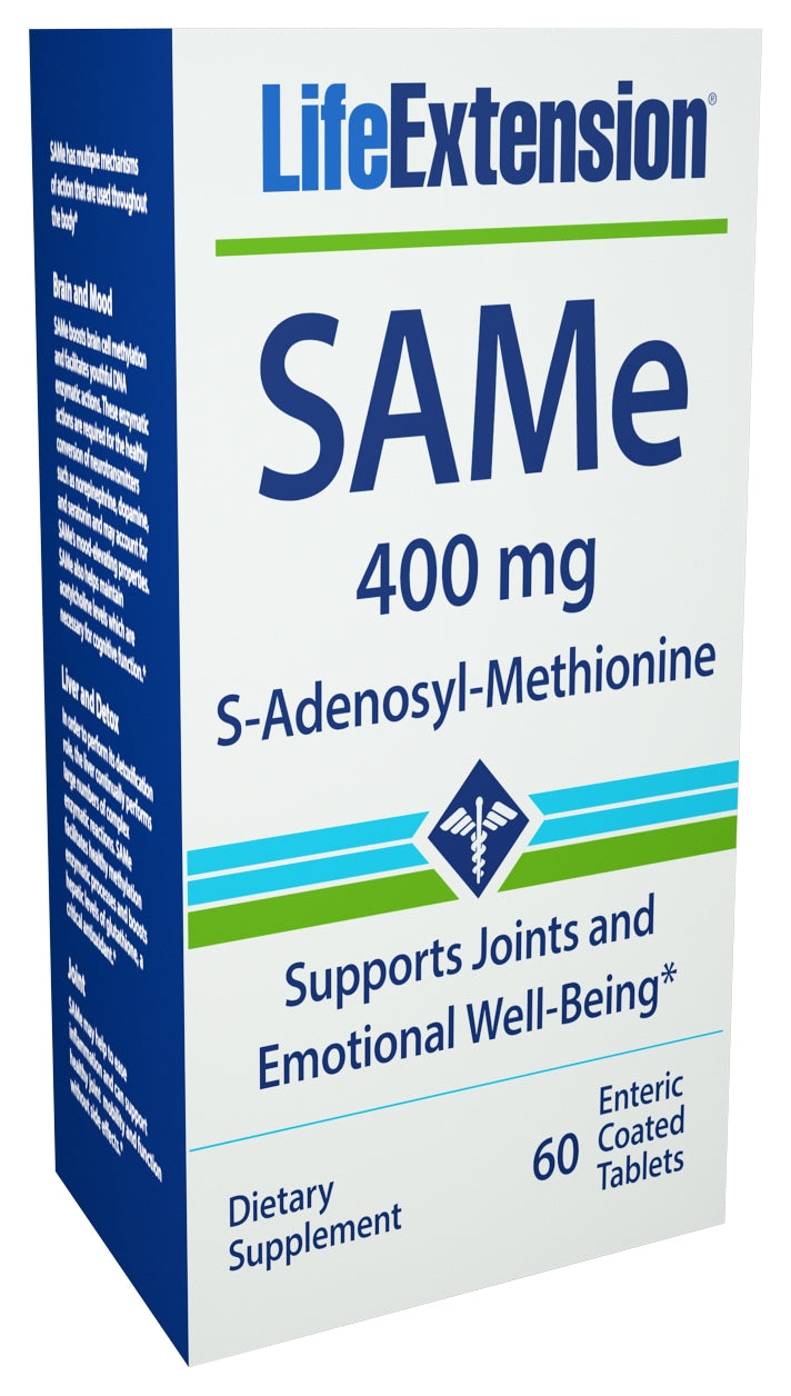 SAMe (S-Adenosyl-Methionine) 400 mg 60 Enteric Coated Tablets