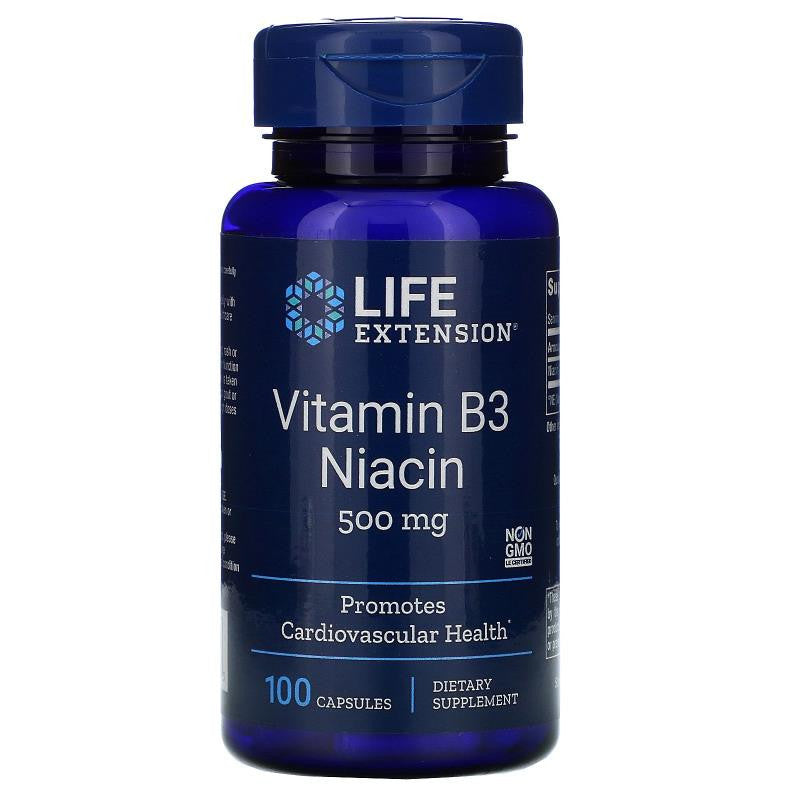 Vitamin B3 Niacin 500 mg 100 Capsules by Life Extension best price