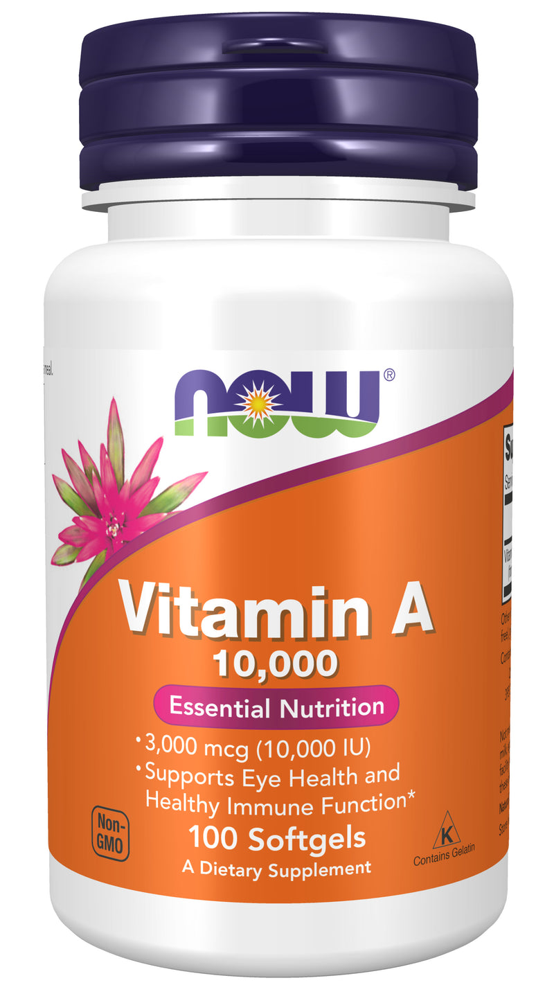 Vitamin A 10,000 IU 100 Softgels | By Now Foods - Best Price