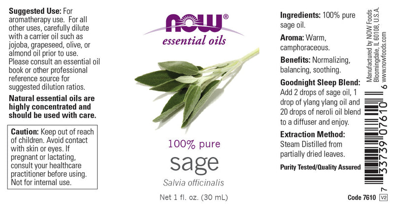 Sage Oil 1 fl oz (30 ml) | By Now Essential Oils - Best Price