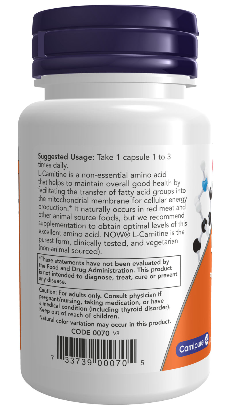 L-Carnitine 500 mg 30 Veg Capsules