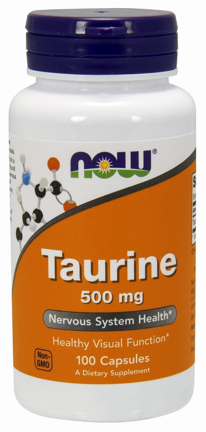 Taurine 500 mg 100 Capsules | By Now Foods - Best Price