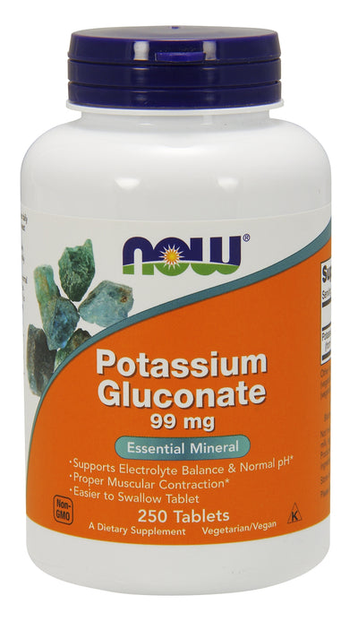 Potassium Gluconate 99 mg 250 Tablets | By Now Foods - Best Price