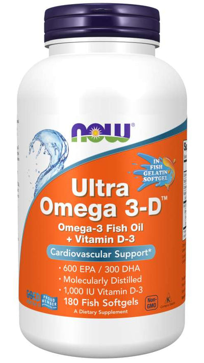Ultra Omega 3-D 180 Sgels by Now Foods best price