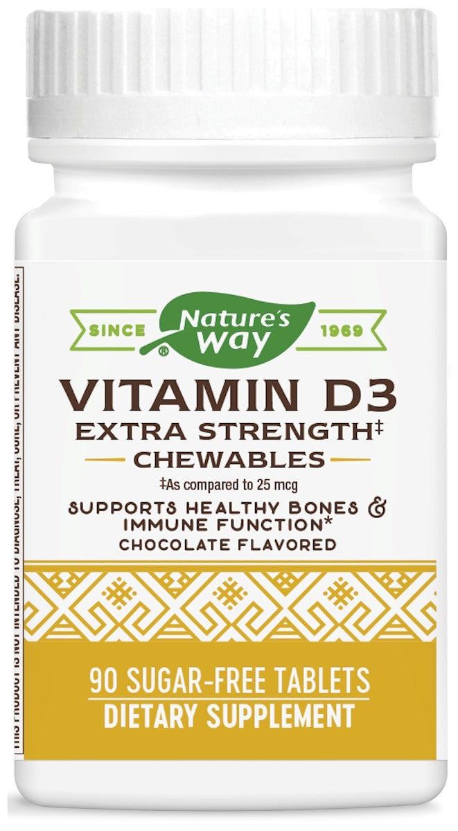Vitamin D3 Extra Strength 90 Sugar-Free Chewable Tablets