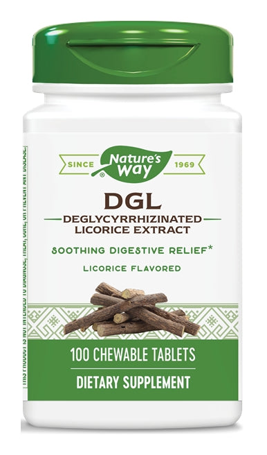 DGL Deglycyrrhizinated Licorice Flavored 100 Chewable Tablets
