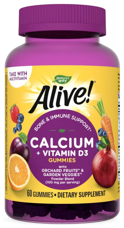 Alive! Calcium + D3 Gummies 60 Gummies