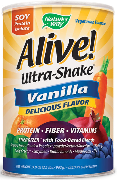 Alive! Soy Protein Isolate Ultra-Shake Vanilla Flavor 33.9 oz (962 g)