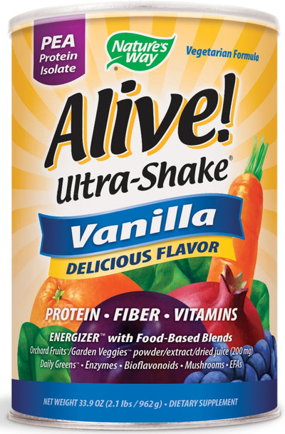 Alive! Pea Protein Isolate Ultra-Shake Vanilla 33.9 oz (962 g)