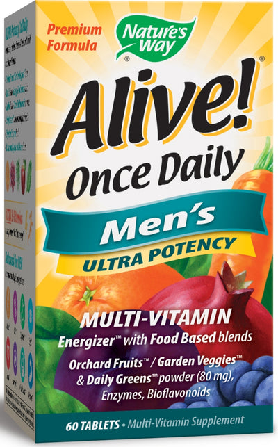 Alive! Once Daily Men's Ultra Potency Multi-Vitamin 60 Tablets