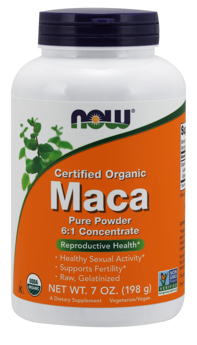 Maca Certified Organic Pure Powder 7 oz (198 g) | By Now Foods - Best Price