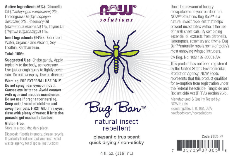 Now Solutions - Bug Ban Spray 4 fl oz (118 ml)